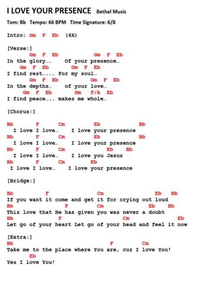 I Love Your Presence by Bethel Music
