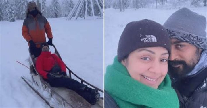 Suriya and Jyotika enjoy a romantic vacation in snowy Finland